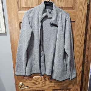 Gray Full-Zip Heathered Jacket